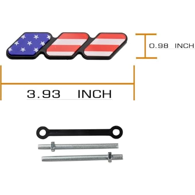 rayihni American Flag Grille Badge Emblem Trd Style TriColor Decor Compatible With Toyota Fj Cruiser 4Runner Tacoma Tundra - Image 3