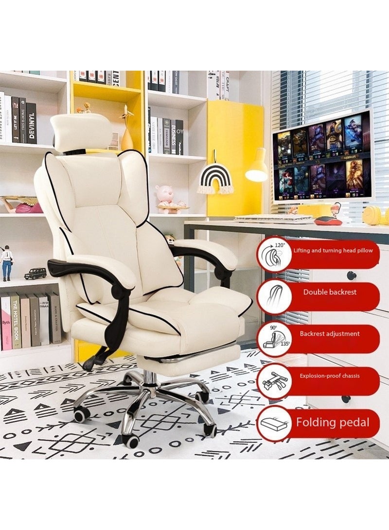 GT-Wheel Ergonomic Desk Computer Chair High Back Gaming Office Chair with Lumbar Support Adjustable Swivel Retractable Footrest and Arm-Rest - Image 4