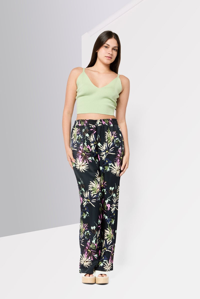 Soda Women Regular Fit Mid Rise Wide Leg Pants, Multicolor - Image 2