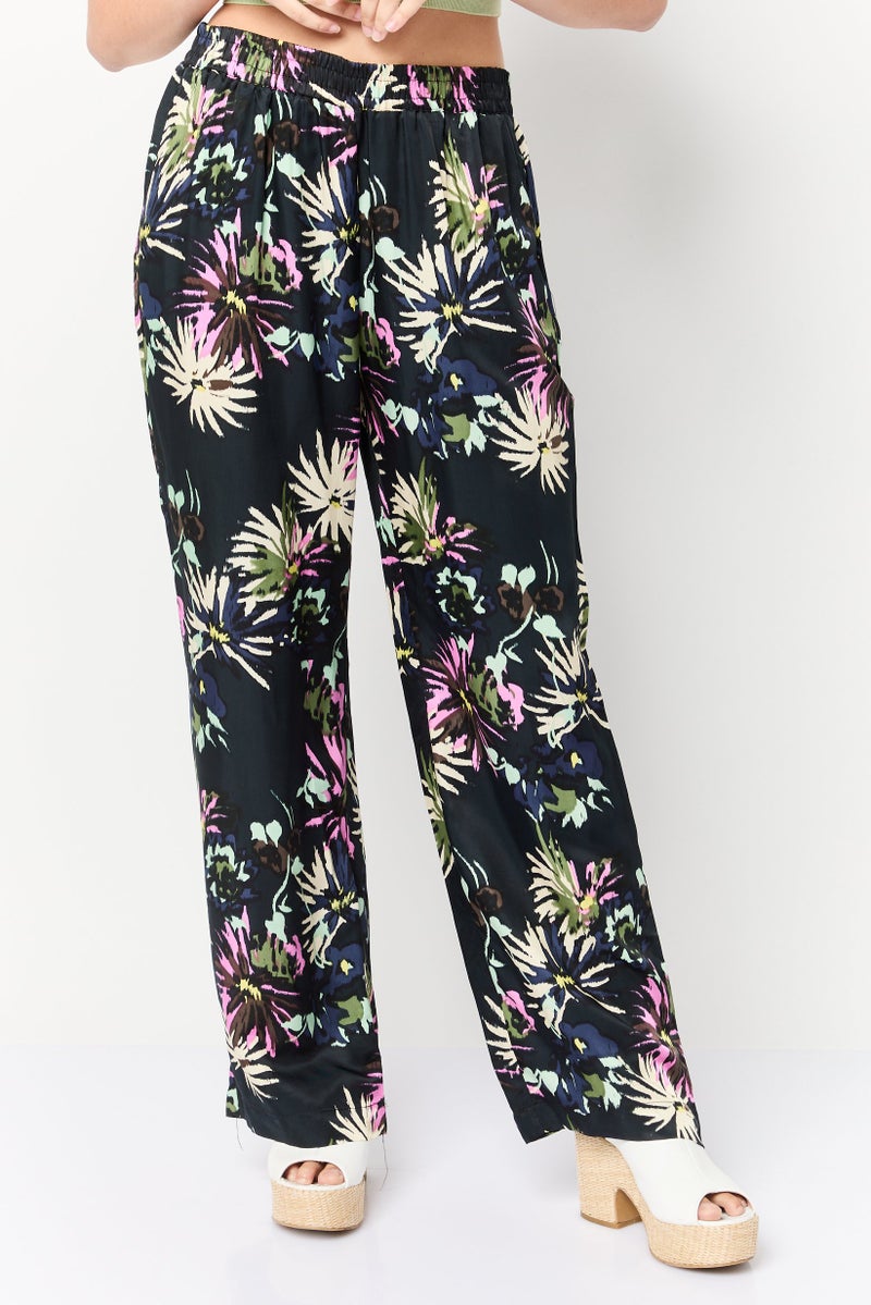 Soda Women Regular Fit Mid Rise Wide Leg Pants, Multicolor - Image 1