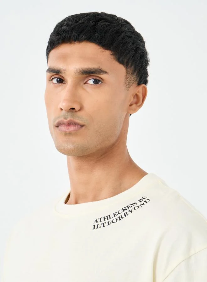 Styli Styli Men Oversized Minimal Print T-Shirt