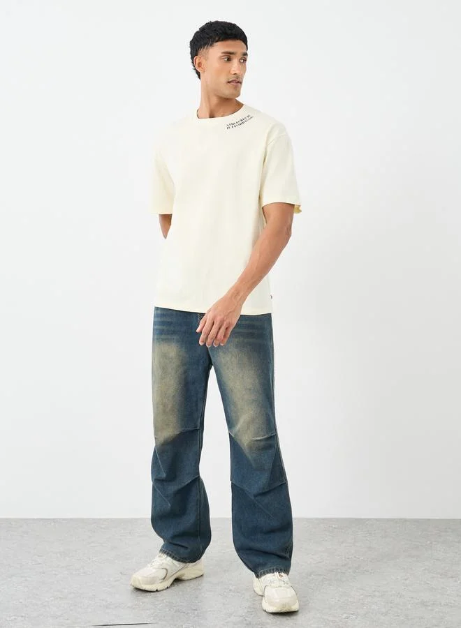 Styli Styli Men Oversized Minimal Print T-Shirt