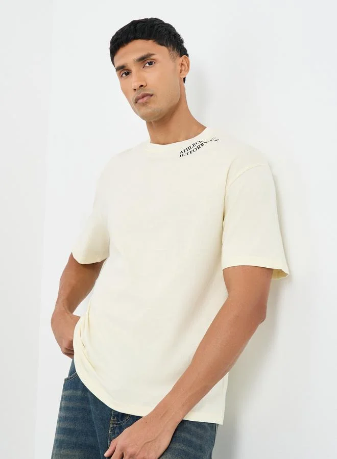 Styli Styli Men Oversized Minimal Print T-Shirt