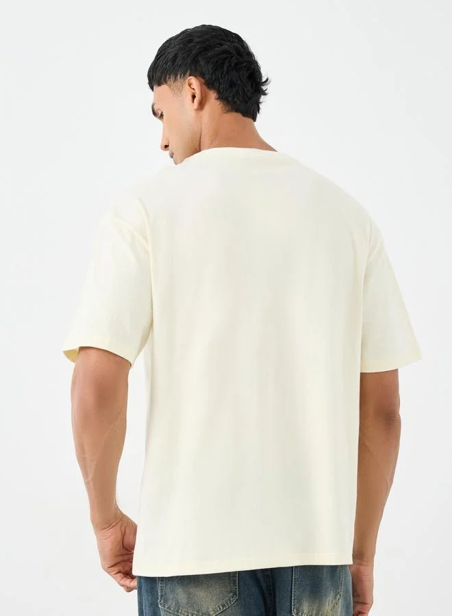 Styli Styli Men Oversized Minimal Print T-Shirt