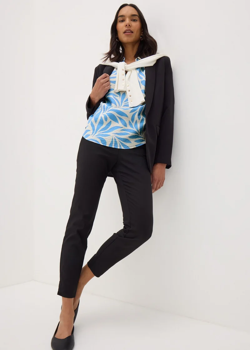 Matalan Blue Et Vous Palm Popover Blouse