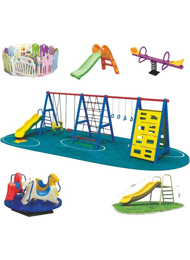 Rainbow Toys RBW TOYS The Best Backyard Multifunctional Easy Climber, Outdoor Toys Slide and Swing Sets for Children Activities - Image 1