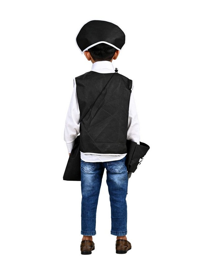 بوك ماي كوستيوم طقم أزياء كابتن القراصنة من BookMyCostume، مكون من 5 قطع، إكسسوارات ملابس تنكرية للأطفال، من 8 إلى 12 سنة، مقاس حر، أسود - Image 3