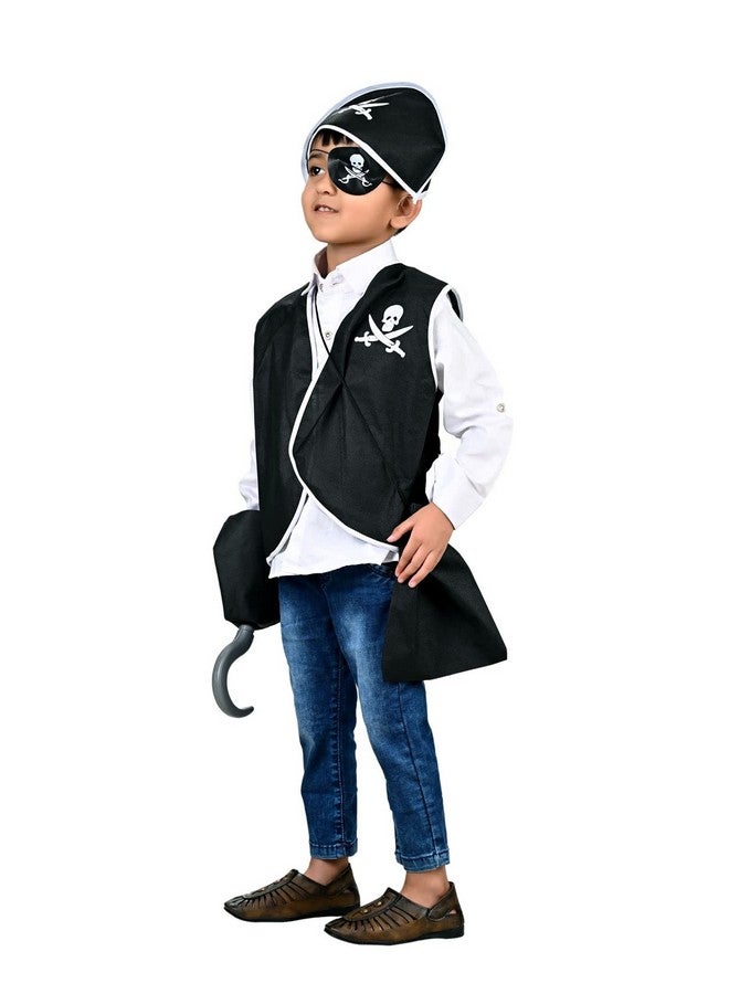 بوك ماي كوستيوم طقم أزياء كابتن القراصنة من BookMyCostume، مكون من 5 قطع، إكسسوارات ملابس تنكرية للأطفال، من 8 إلى 12 سنة، مقاس حر، أسود - Image 4