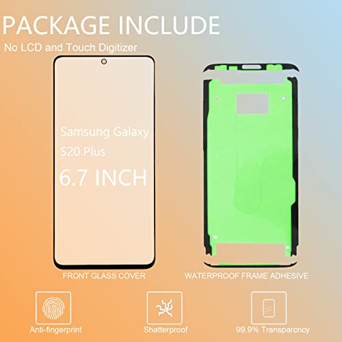Agzssl for Samsung Galaxy S20 Plus Front Glass Repair Kit Screen Replacement Outer Glass Screen incl Waterpoof Frame Adhesive,Repair Glue and Lamp Tool Kit(No Digitizer,No LCD) 6.7 inch - Image 5