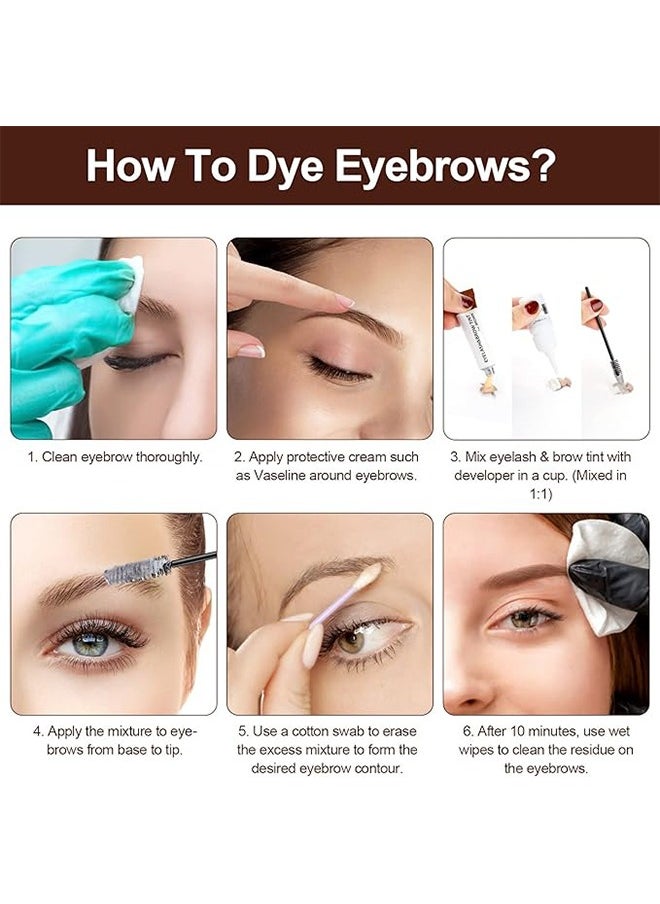 ICONSIGN - Eyelash Eyebrow Tint Dye Kit, 2-In-1 Eyelash and Eyebrow, Semi Permanent Eyebrow Dye Cream 7ML - Black - Image 1
