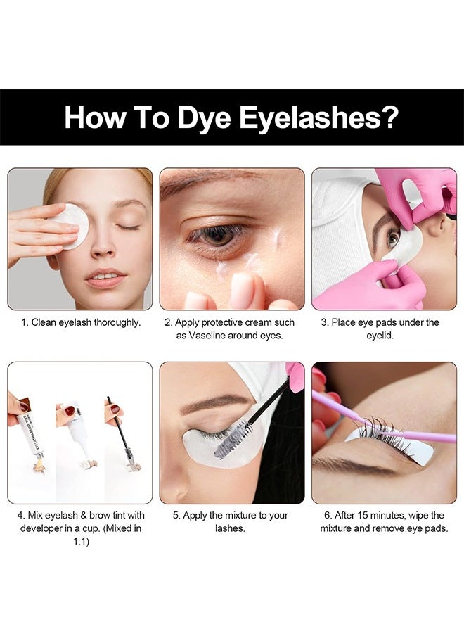 ICONSIGN - Eyelash Eyebrow Tint Dye Kit, 2-In-1 Eyelash and Eyebrow, Semi Permanent Eyebrow Dye Cream 7ML - Black - Image 1