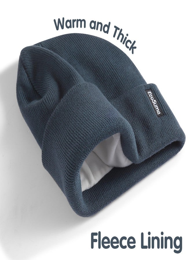ECOSUMA Baby Boy Beanie 6-12,12-18,18-36 Months Gray Apricot/Deep Teal 2 Pack - Image 5