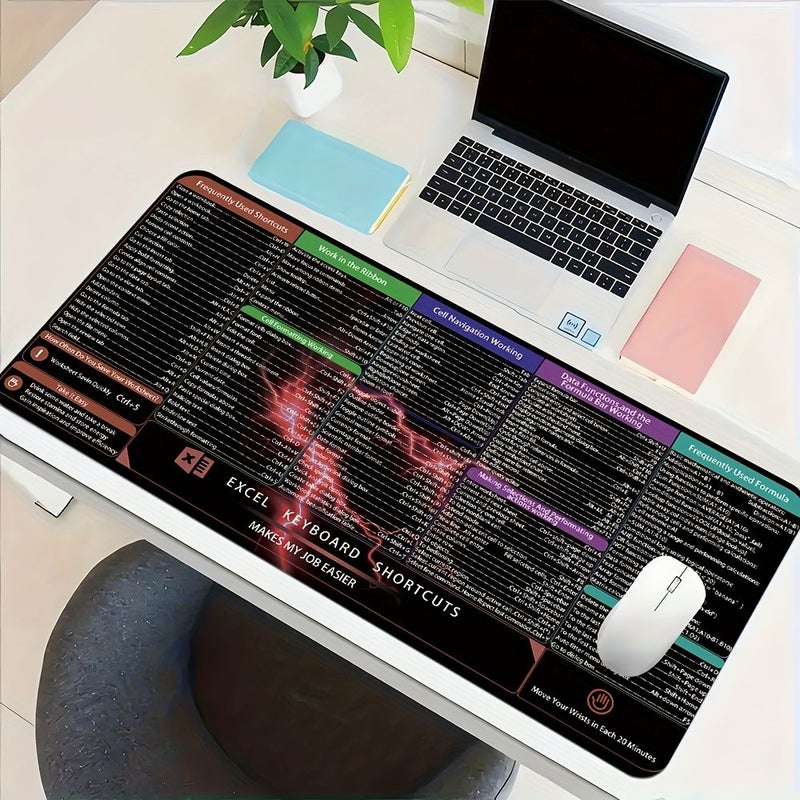 وسادة اختصارات Excel العملاقة مقاس 31 × 4 × 15.7 بوصة، غطاء لوحة مفاتيح كبير لسطح المكتب - Image 2