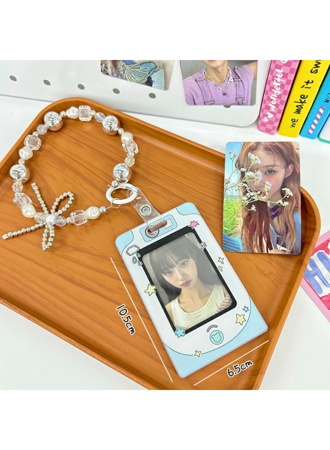 NIBEMINENT 1 - Piece Idols Chase Stars Kpop Photo Card Holder Pendant Key Chain ID Badge Holder ID Card Holder Photo Card Protector for School ID Office ID Access Card for Women Girls