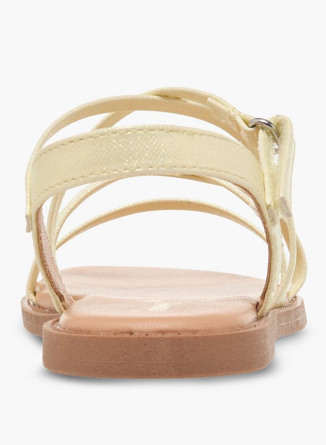 Little Missy Juniors Girls Cross Strap Hook and Loop Sandals - Image 4