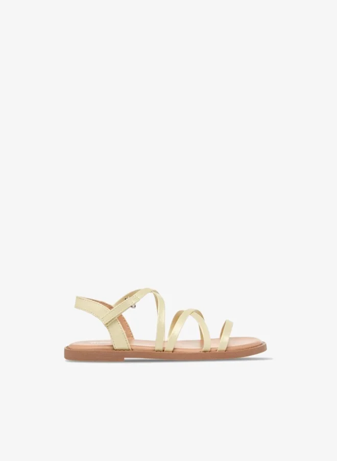 Juniors Girls Cross Strap Hook and Loop Sandals