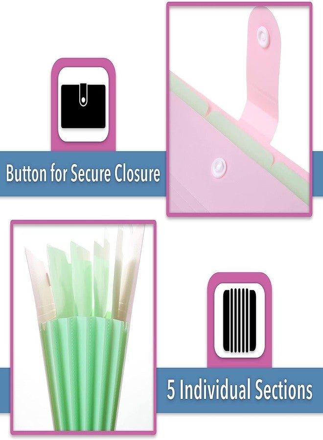 JERN Unicorn Theme File Folder with Button Lock_Pack of 4 Pcs SpaceTheme Certificates Holder with 6 Pockets Office Documents File Expandable Folders for Documents File Organizer Bag - Image 5