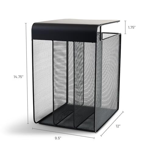 Safco Onyx Hanging Desktop Organizer with 3 Vertical Trays, Under-Desk Storage - Image 3