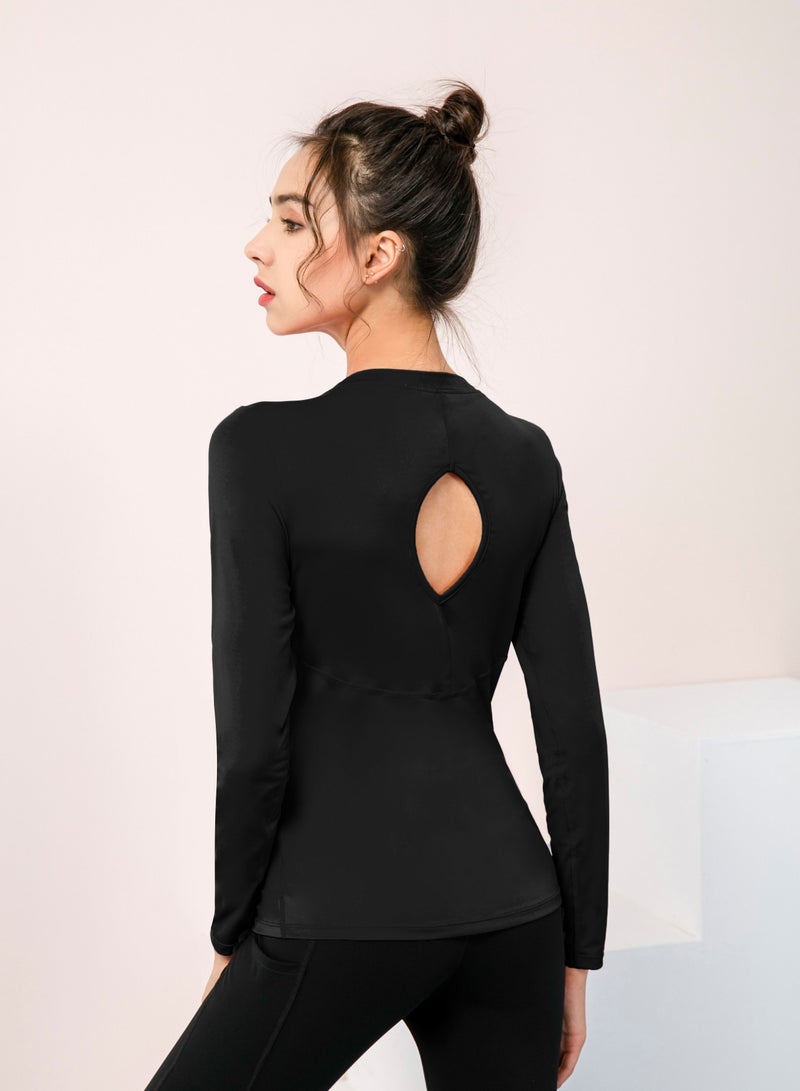 Loquat Ladies Long Sleeve Yoga Shirt - Image 2
