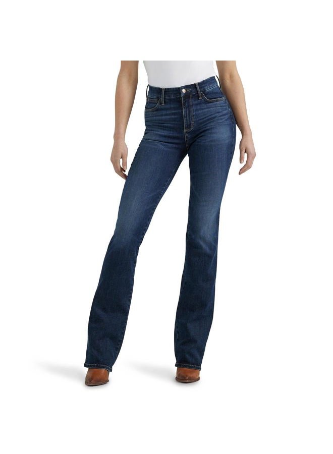Wrangler Women's High Rise Bootcut Jeans, Denim, 28W x 34L - Image 3