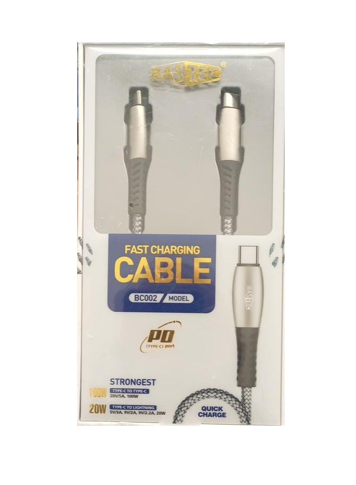 Bastec Type C Fast Charging 100 W Nylon Cable