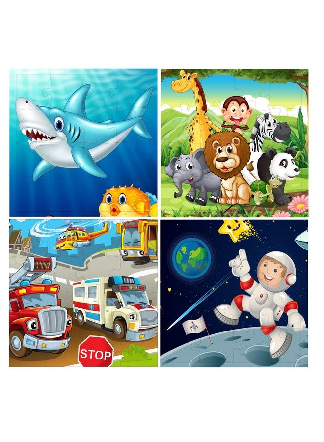 Fiddlys Jigsaw Puzzles 16 Pieces For Kids Ages 3+ (Mix World Pack Of 4) - Image 1