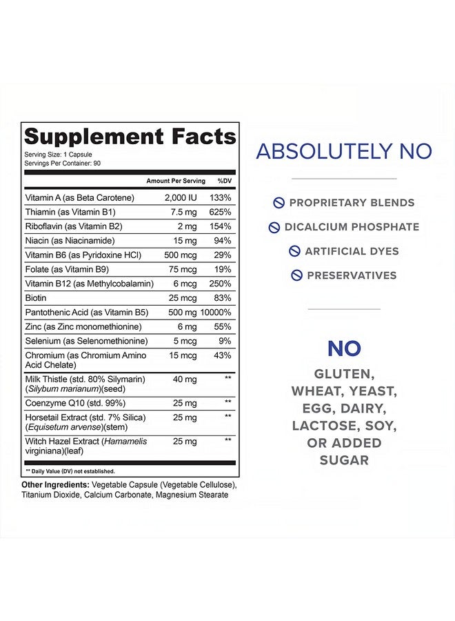 ClearZine Acne Pills For Teens & Adults; Clear Skin Supplement Vitamins For Hormonal & Cystic Acne; Stop Breakouts Oily Skin And Zits 90 Caps  - Image 5