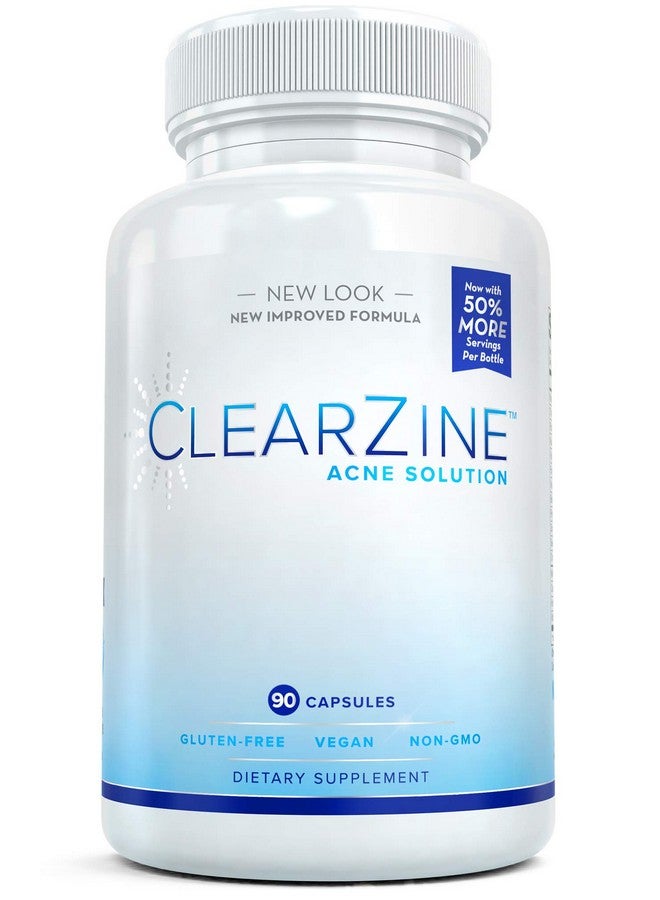 ClearZine Acne Pills For Teens & Adults; Clear Skin Supplement Vitamins For Hormonal & Cystic Acne; Stop Breakouts Oily Skin And Zits 90 Caps  - Image 2