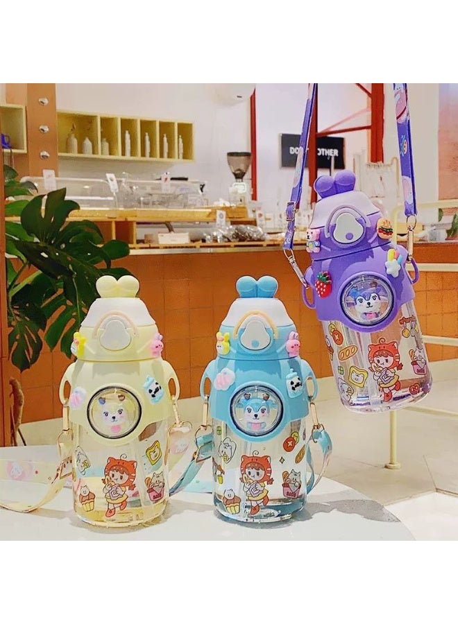 زمزميه اطفال ٦٥٠ مل بشأليموه برسومات محببة للاطفال،مناسبة للمنزل والمدرسة والخروجات - Image 1