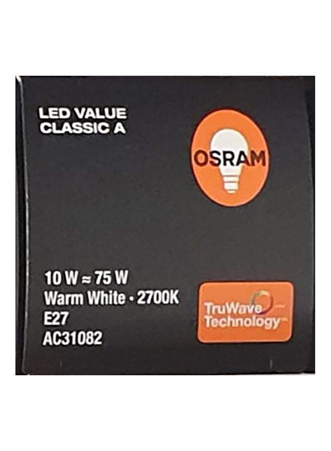 OSRAM 10-Piece E27 Value Classic A75 Warm White 10W Frosted Screw Base 2700K LED Bulb - Image 4