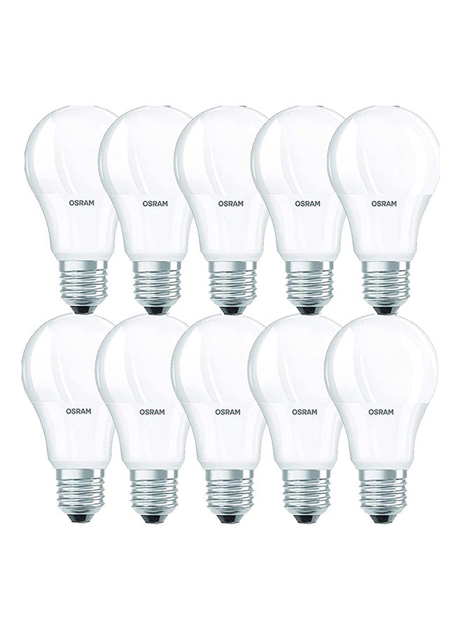 OSRAM 10-Piece E27 Value Classic A75 Warm White 10W Frosted Screw Base 2700K LED Bulb - Image 1
