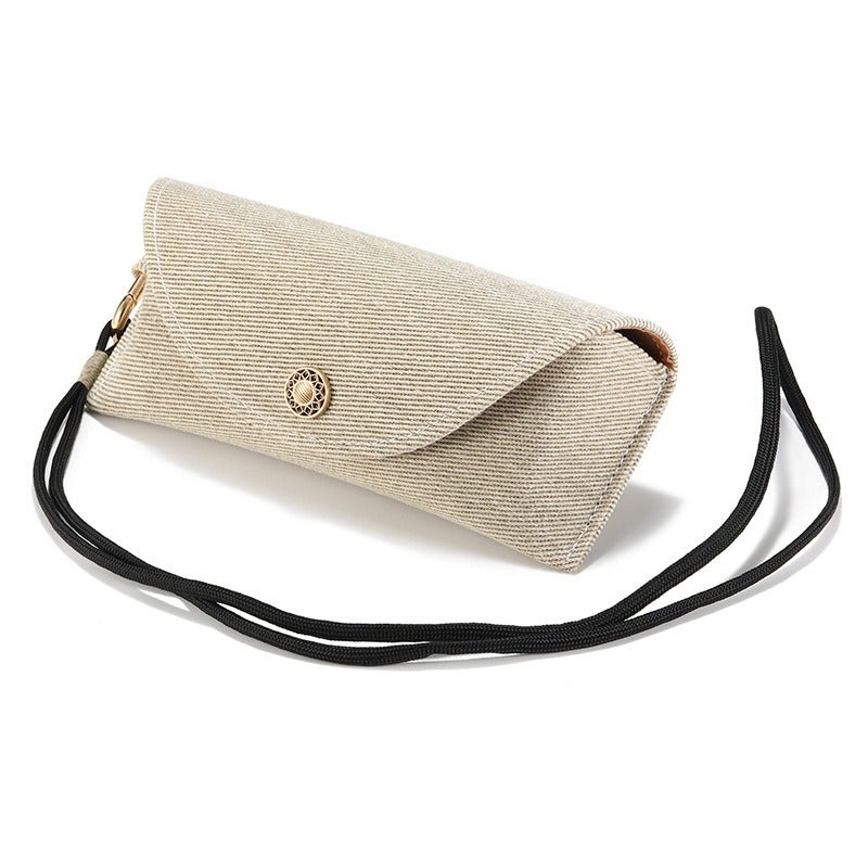 Trendy Portable Glasses Case Pouch with Hanging Hook - Soft Cloth, Flip-Top Design, Multiple Colors - Image 1