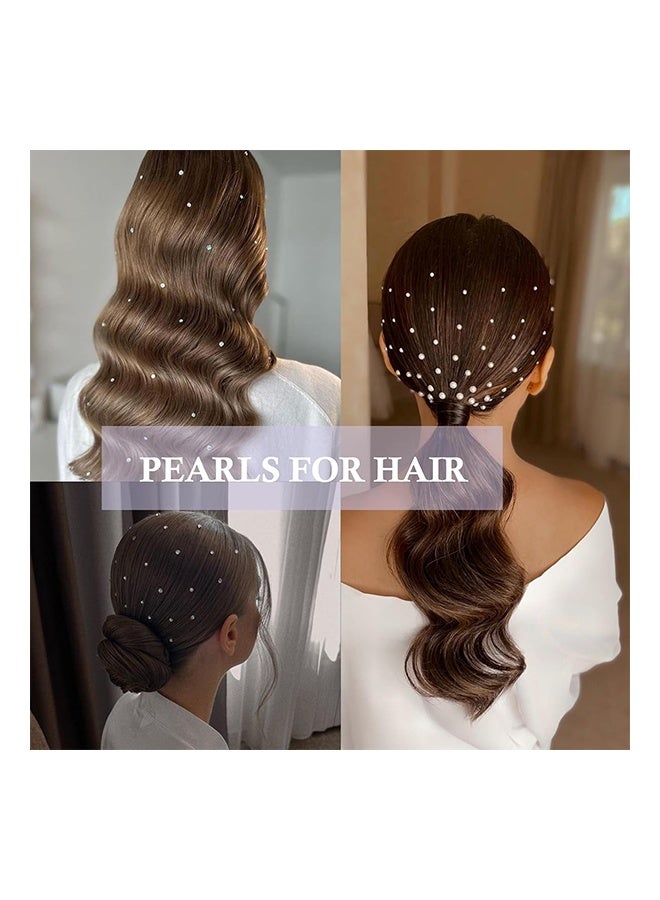 3 Sheets 3D Self Adhesive White and Silver Pearl Body Eyeshadow Sticker, Women Nail Art Decoration Kids DIY Craft Accessories - Image 3