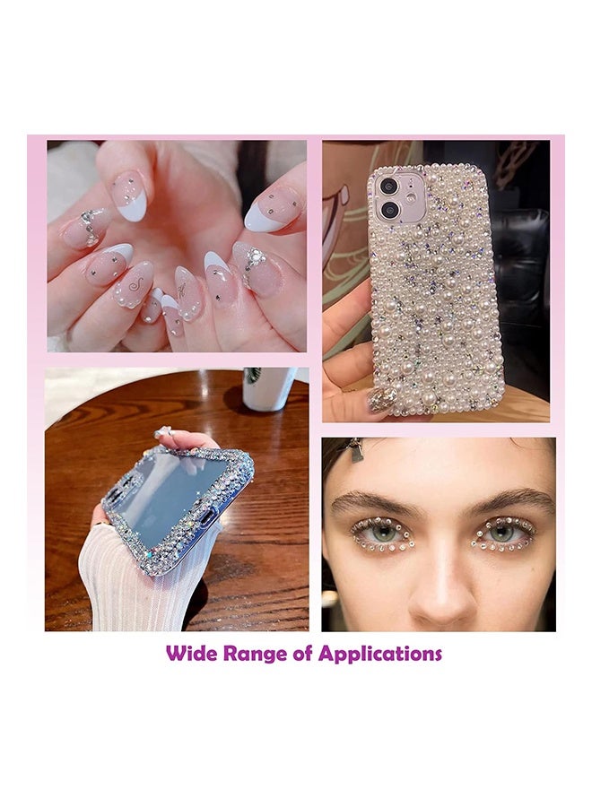 3 Sheets 3D Self Adhesive White and Silver Pearl Body Eyeshadow Sticker, Women Nail Art Decoration Kids DIY Craft Accessories - Image 4