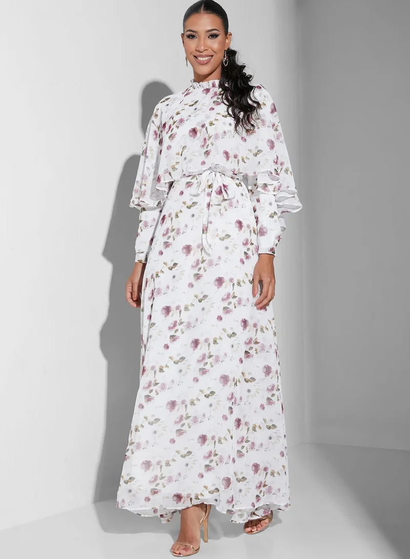 Namshi x Modanisa Floral Print Overlay Dress