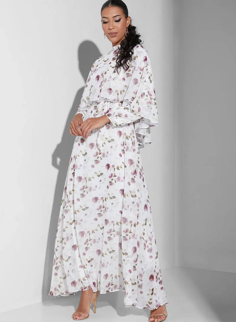 Namshi x Modanisa Floral Print Overlay Dress