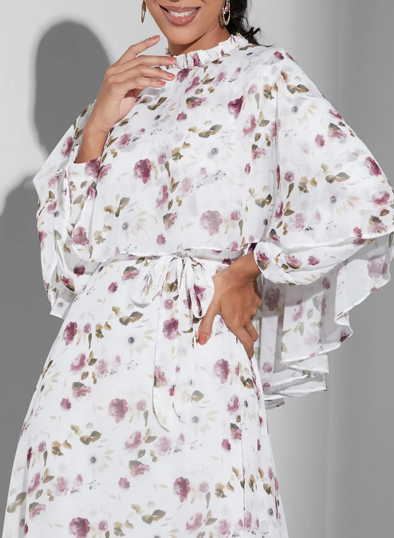 Namshi x Modanisa Floral Print Overlay Dress