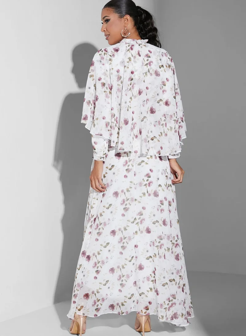Namshi x Modanisa Floral Print Overlay Dress