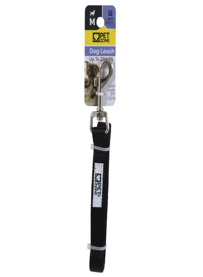 Pet Zone Dog Leash, Medium for Pets Up to 50 lbs, 18" to 27" (45.7 cm to 68.6 cm), Solid Black, Pack of 1 - Image 1