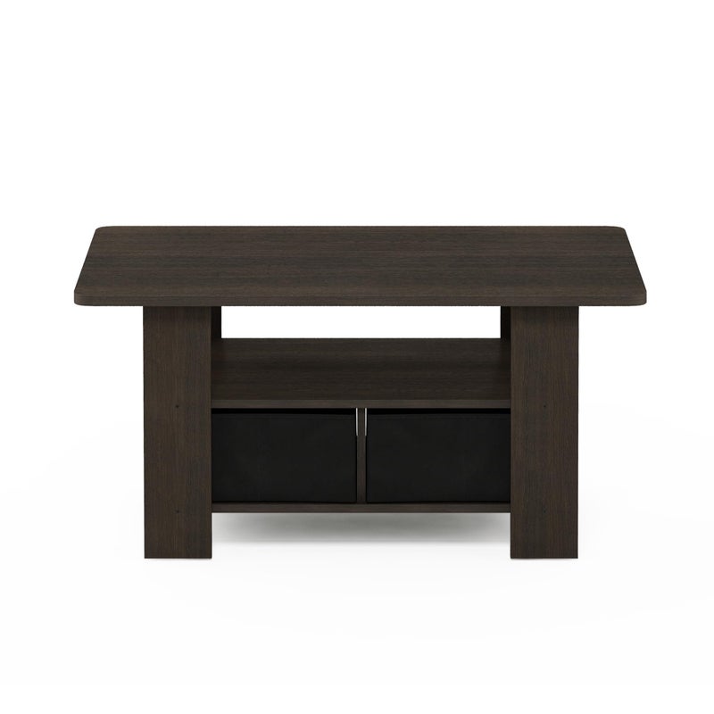 Furinno ANDREY Coffee Table, Small Modern Coffee Table with Storage and Bin Drawer, Side Table for Living Room, Bedroom, Home Office, Dark Brown - Image 3