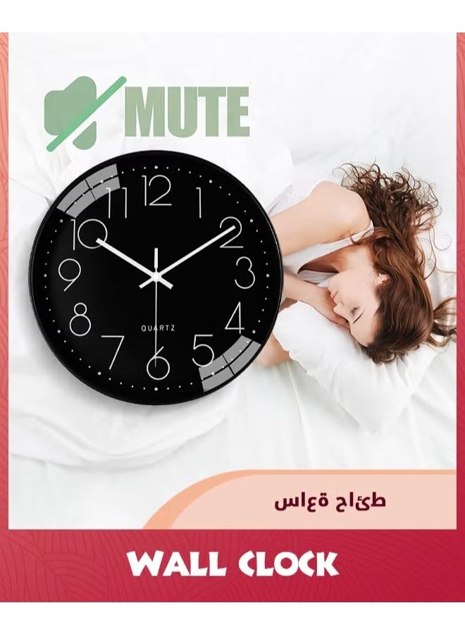EETU Wall Clock,12-inch Modern Round Simple Wall Clock,Silent Non Ticking Decor Quartz Clock,Battery Operated,Easy To Read,Silent Wall Clock For Bedroom/Living Room/Kitchen/Office/School/Home - Image 3