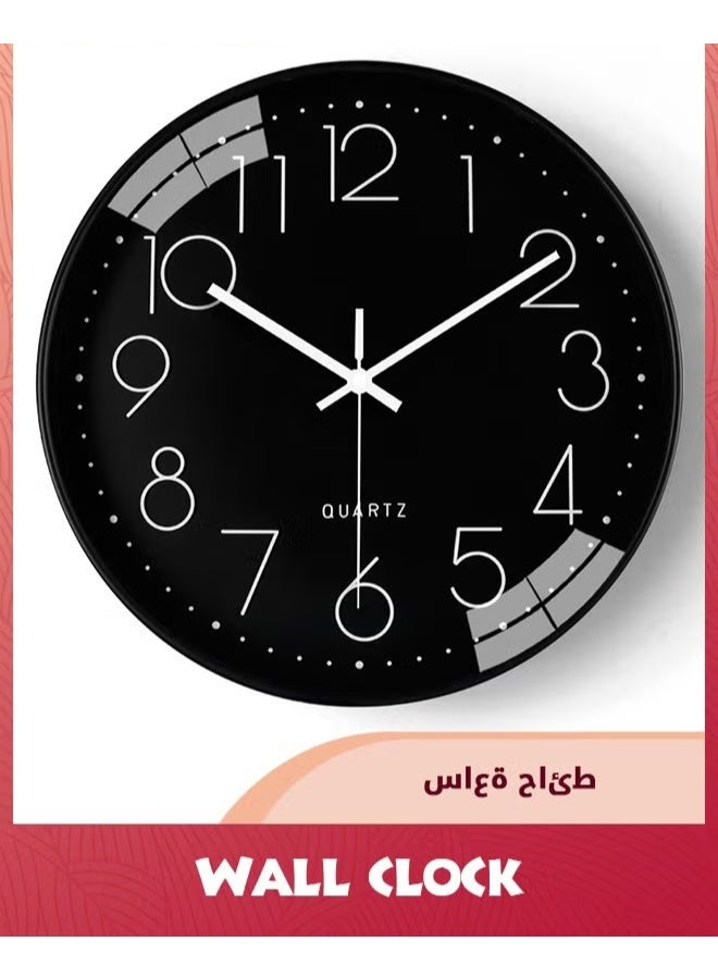 EETU Wall Clock,12-inch Modern Round Simple Wall Clock,Silent Non Ticking Decor Quartz Clock,Battery Operated,Easy To Read,Silent Wall Clock For Bedroom/Living Room/Kitchen/Office/School/Home - Image 1