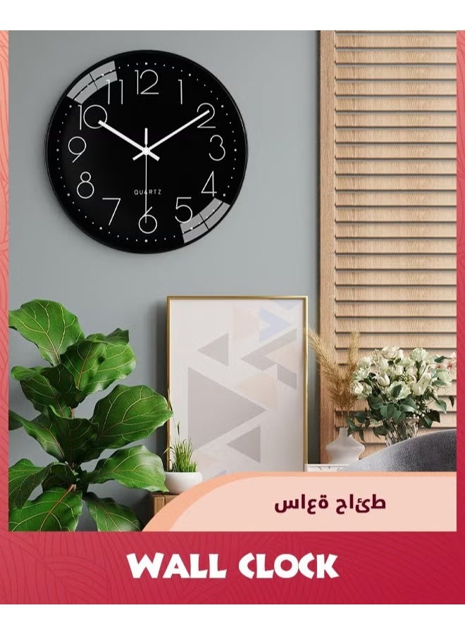 EETU Wall Clock,12-inch Modern Round Simple Wall Clock,Silent Non Ticking Decor Quartz Clock,Battery Operated,Easy To Read,Silent Wall Clock For Bedroom/Living Room/Kitchen/Office/School/Home - Image 4
