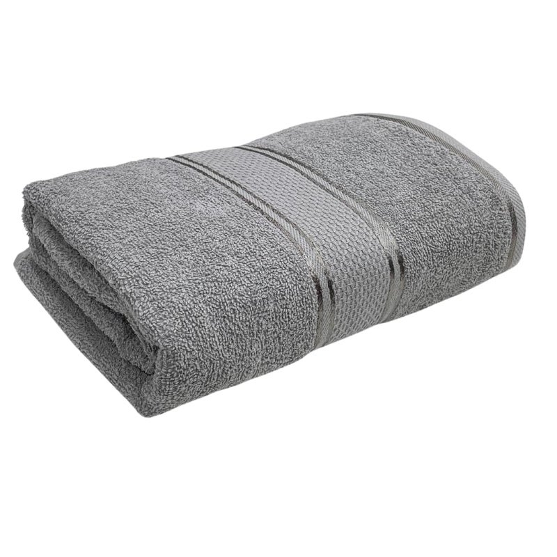 STAMIO Cotton 425 GSM Bath Towel for Men and Women, 70 X 140 CM | Extra Soft & Absorbent Large Size Towels for Bathing, Home, Salon, Hotel use | Drizzle Grey - Image 1