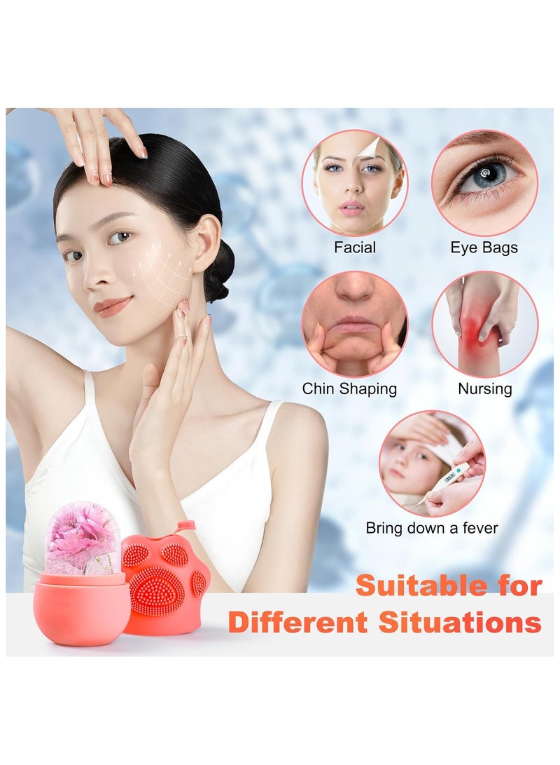 Generic Upgrade 2 in 1 Ice Roller for Face, Cat Paw Shape Beauty Facial Massage & Washing, Glow Cube for Face, Skin Care Tools for Eye Wrinkles, Acne Puffiness Relief (Pink)  - Image 2