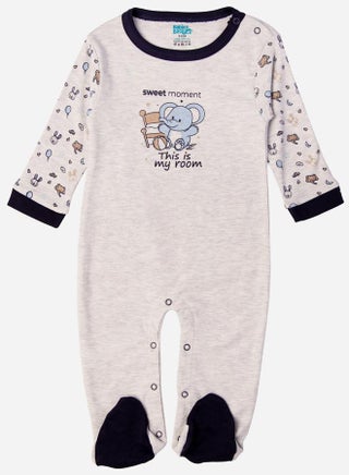 BabiesBasic 100% cotton Printed Long Sleeves Jumpsuit/Romper/Sleepsuit for babies, 3-6 Months , Grey - pzsku/Z65D0D0BEA16D9A27D86FZ/45/1745319454/66facc8a-0374-40c6-979e-c64477f8b70f