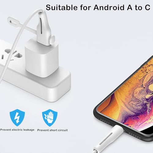 Zytiqt Cable Protector For Type C, Durable Wire Cover For Android Devices, Charger Wire Protectors, Data Cable Protector Type C (2 Pack, Blue+White) - Image 4