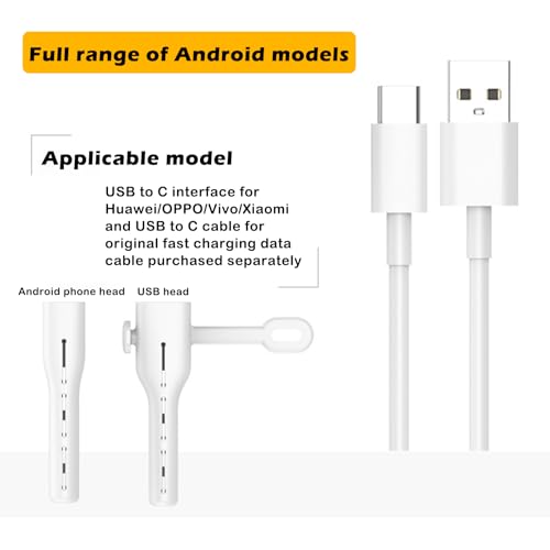 Zytiqt Cable Protector For Type C, Durable Wire Cover For Android Devices, Charger Wire Protectors, Data Cable Protector Type C (2 Pack, Blue+White) - Image 2