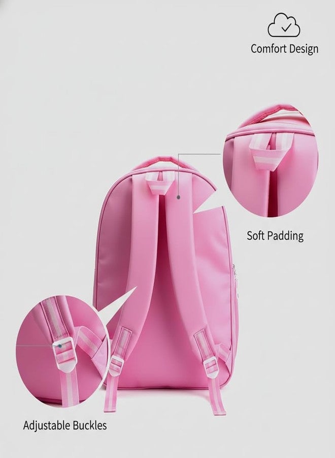 Stylbase 27L Kid School Backpack Bag for Girls and Boys | Ideal School Picnic travel & Travelling Bag |17Inches 4 Compartments, Water-Resistant Multipurpose for Kids (Baby Pink Unicorn) - Image 2