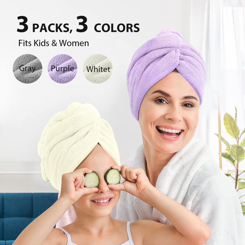YFONG Larger Microfiber Hair Towel Wrap for Women, Purple, 30" X 10.2" - Image 5